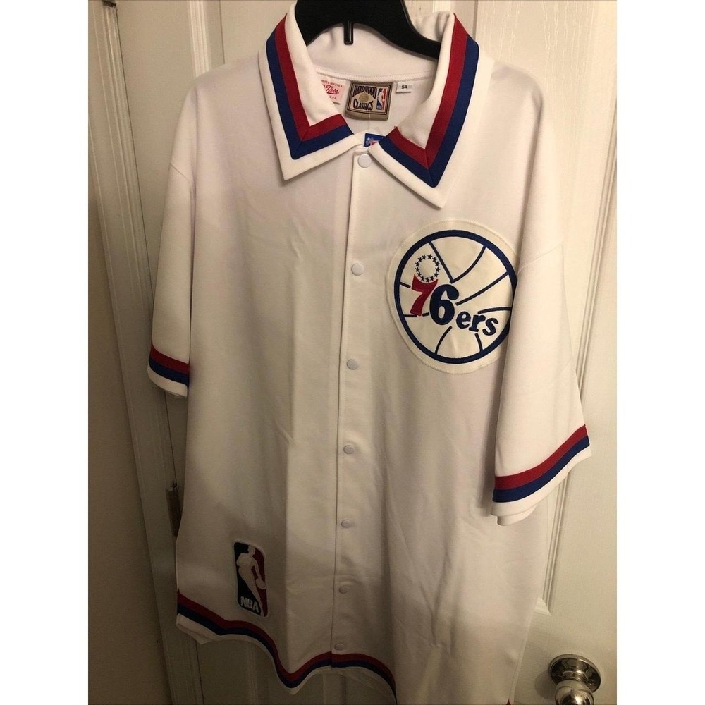 VTG Mitchell &Ness 76ers 1988/89 Hardwood Classics Men's 54 Warm UP Jersey NWT